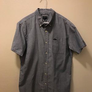 RVCA Short Sleeve Button Down Blue